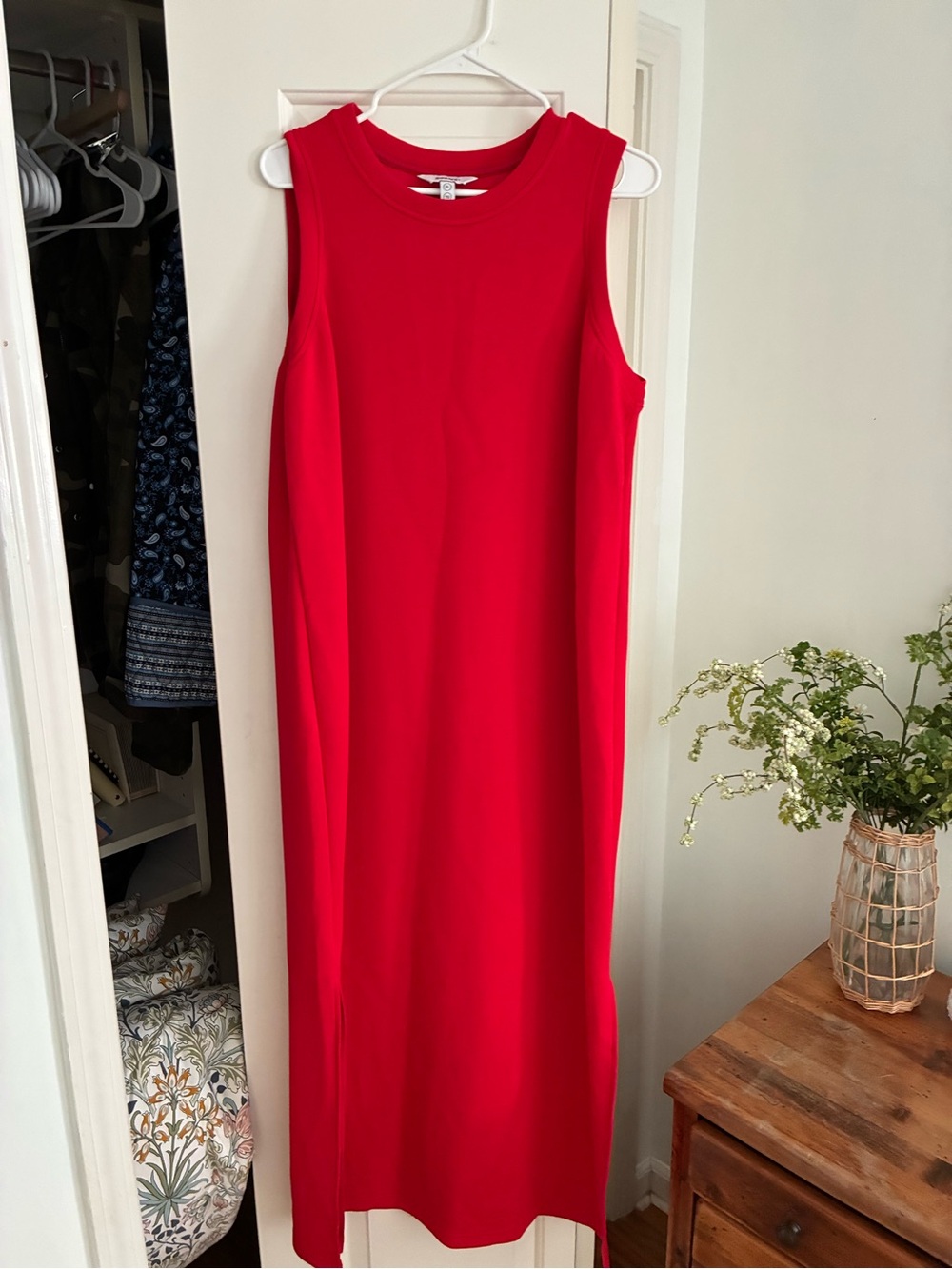 SPANX Sleeveless Maxi Dress in Bright Red
